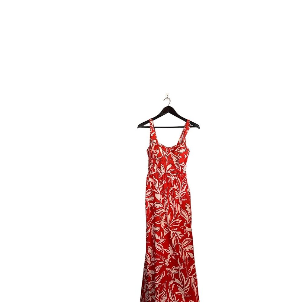 Land of the Free Size S Bustier Floral/Tropical Print Midi Dress Built in Bra